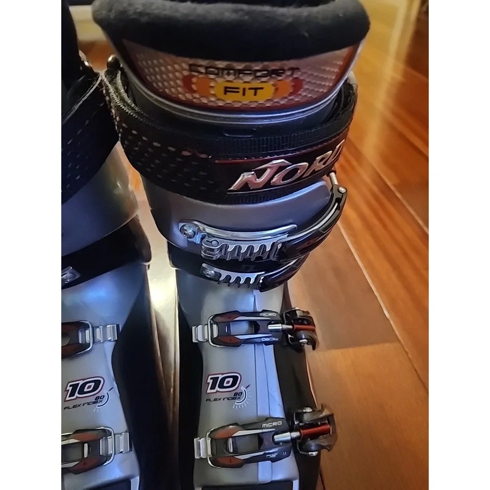 Nordica GranSport 10 Ski Boots Silver Black 80 Flex Index Comfort Fit 315mm